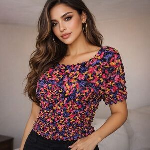 Vintage 80’s Popcorn Bubble Shirt Top